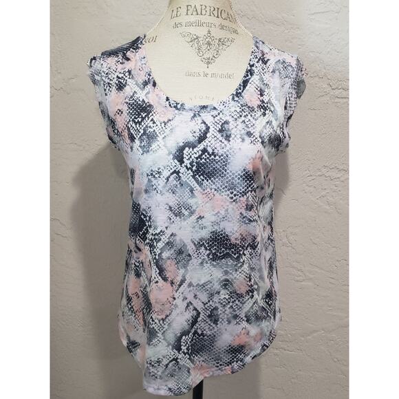 Jessica Simpson Active Multi Color Snake Design Sleeveless Scoop Neck Shirt Top - Picture 7 of 7